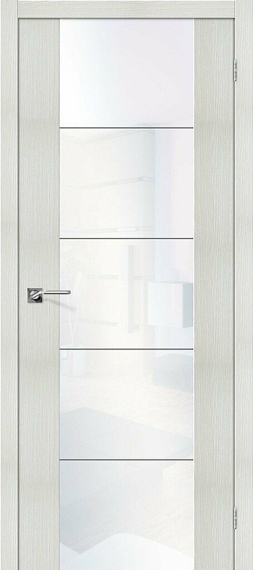 Дверь V4 WW / Цвет Bianco Veralinga / Стекло White Waltz / Двери Браво