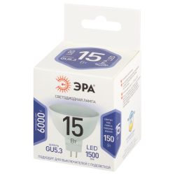 Лампа светодиодная ЭРА STD LED MR16-15W-860-GU5.3 15Вт софит холодный белый свет GU5.3