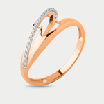 Кольцо женское из розового золота 585 пробы с фианитами (арт. 023601-1102)