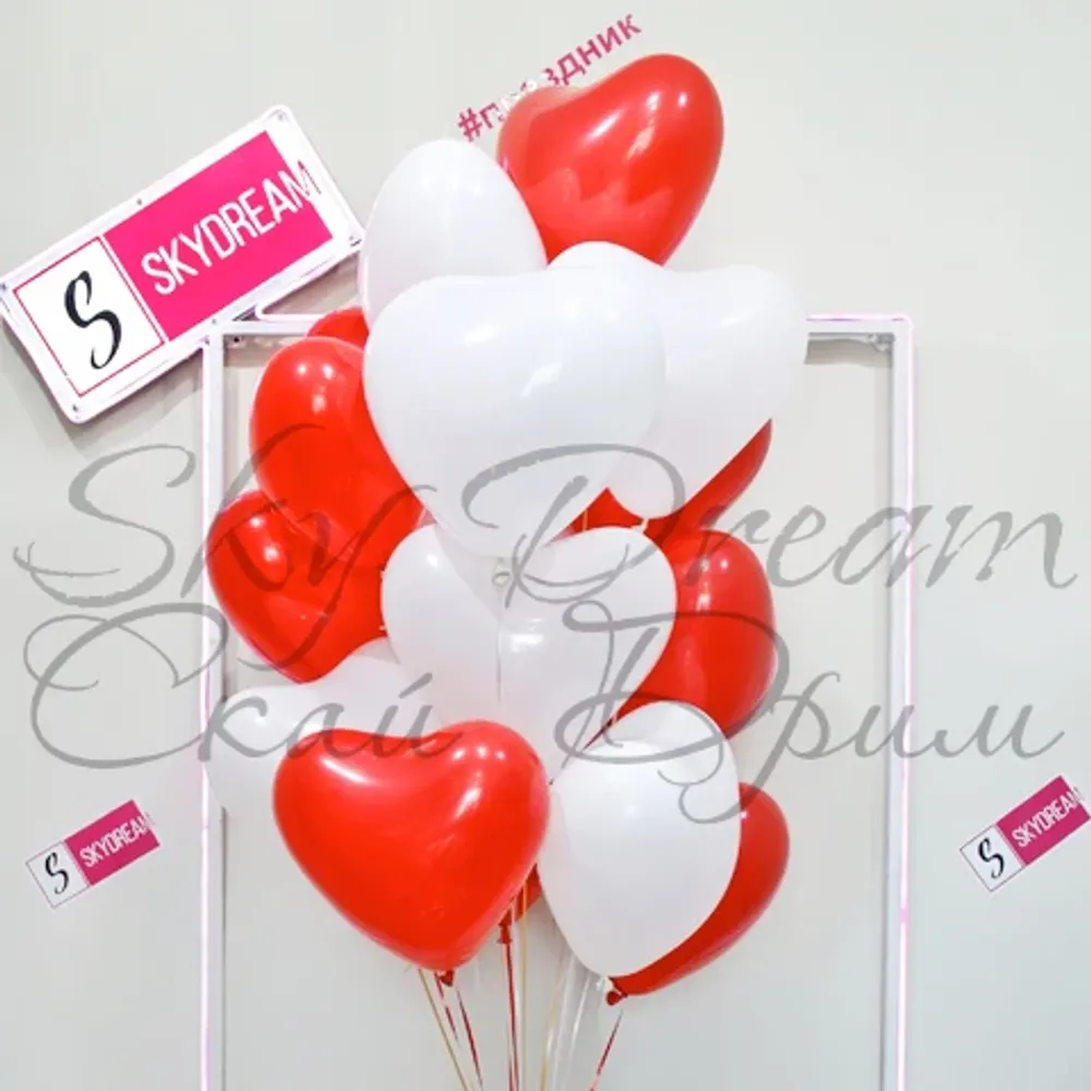 Облако шаров Сердечки Латекс