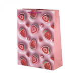 Пакет подарочный бумажный Alingar, (L+) 26х32х10 см, вертикальный, "Сочные фрукты", матов. ламинация, тиснение голография, эффект 3D, ассорти