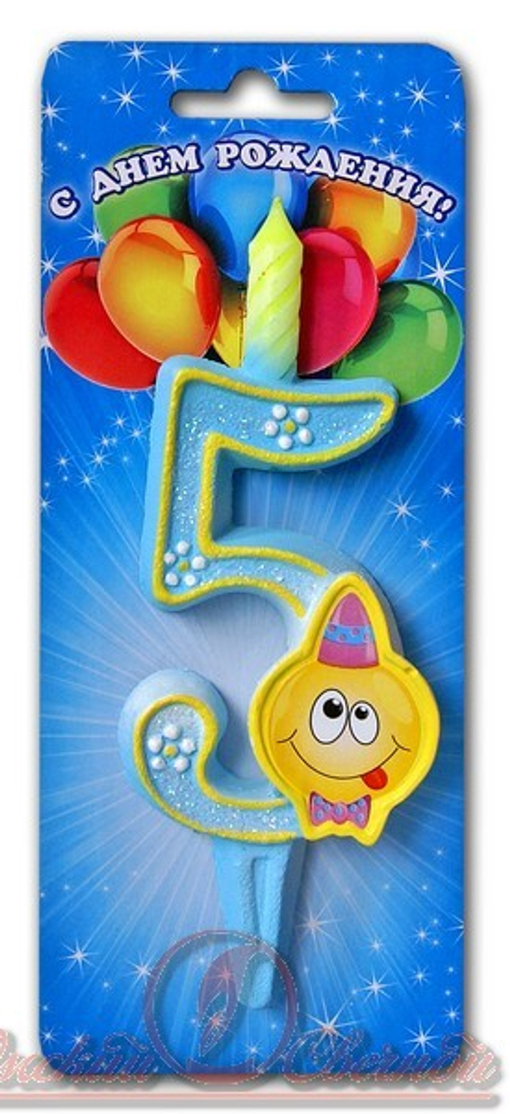 Свеча-Цифра Смайлик 5 12 см