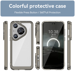 Усиленный защитный чехол с серыми тонированными рамками для Huawei Pura 70 Pro и Pura 70 Pro+