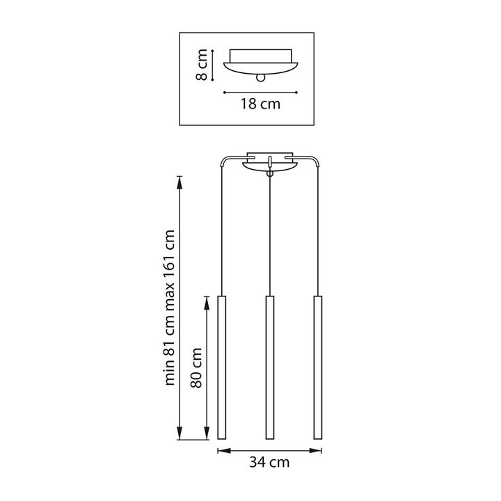 Комплект с подвесной люстрой Lightstar Tubo (574717+747437 (3шт) L3T747437