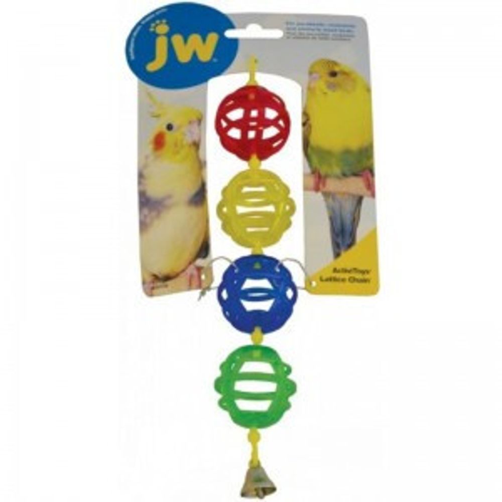 Игрушка J.W. для птиц - Цепочка из решетчатых шариков с колокольчиком