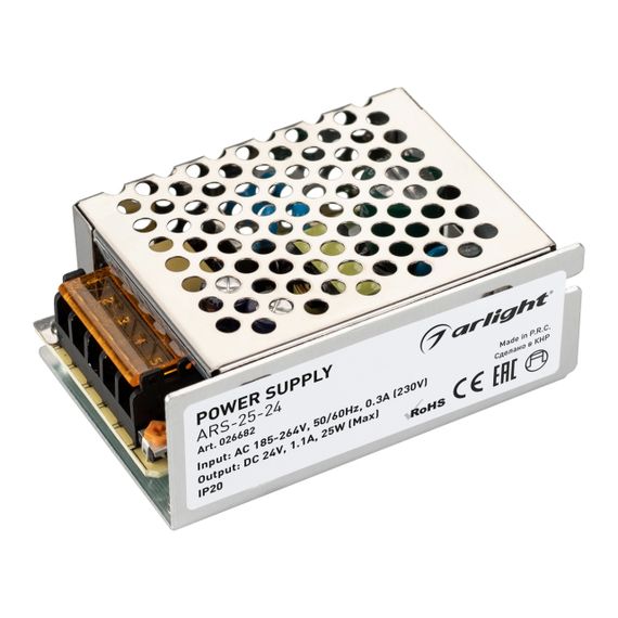Блок питания Arlight ARS-25-24 24V 25W IP20 1,1A 026682