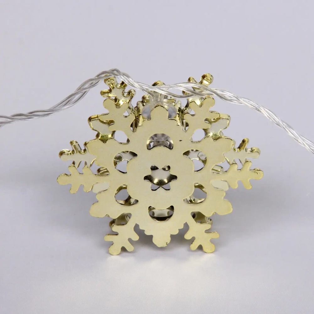 Гирлянда для дома «Золотая снежинка» 4м 20 ламп LED, 6,3 см прозр.пров.,1 реж, IP-20, Теплый белый (возможность соединения)