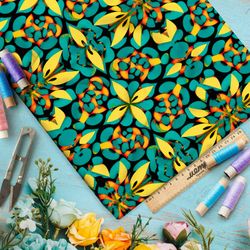 Ткань оксфорд 600  болотные цветочки