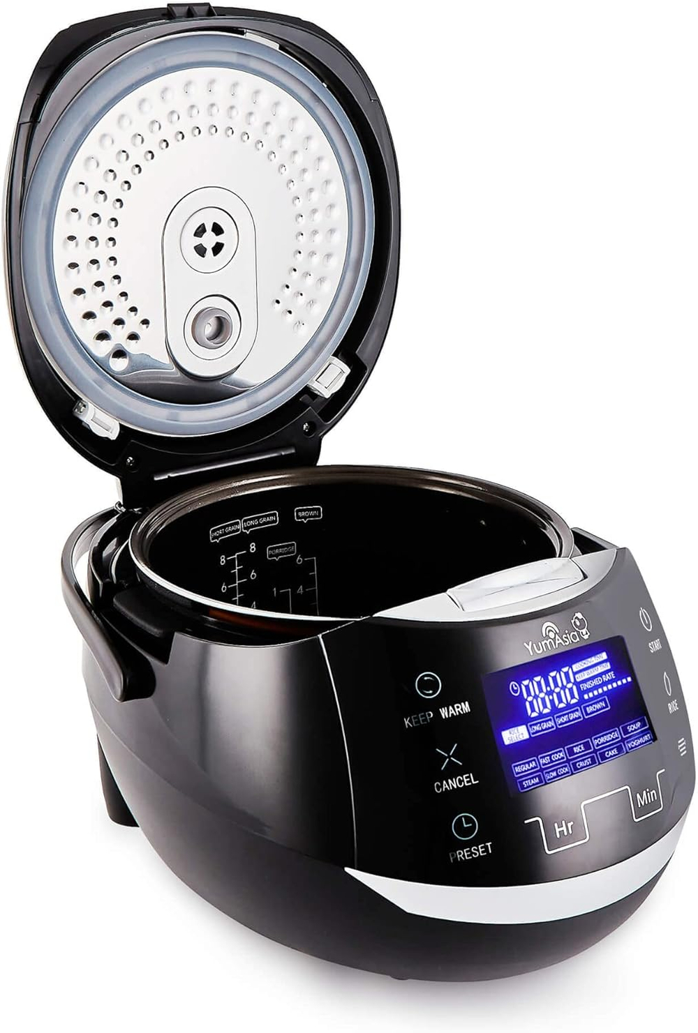 Yum Asia Рисоварка Sakura Rice Cooker, 8 чашек, 1.5 л (Black and Silver)