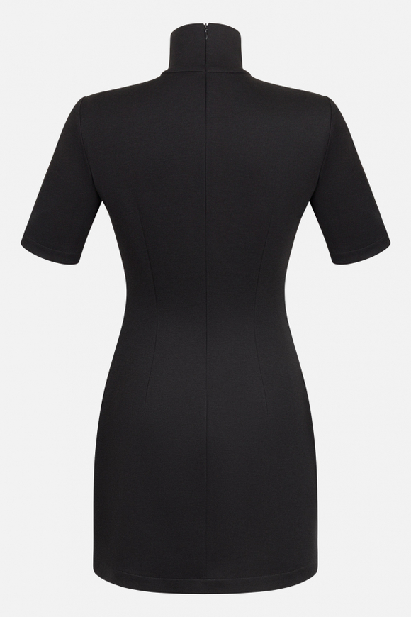 Платье-мини с высокой горловиной