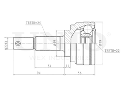 ШРУС внешний UNIO CVJ-20171