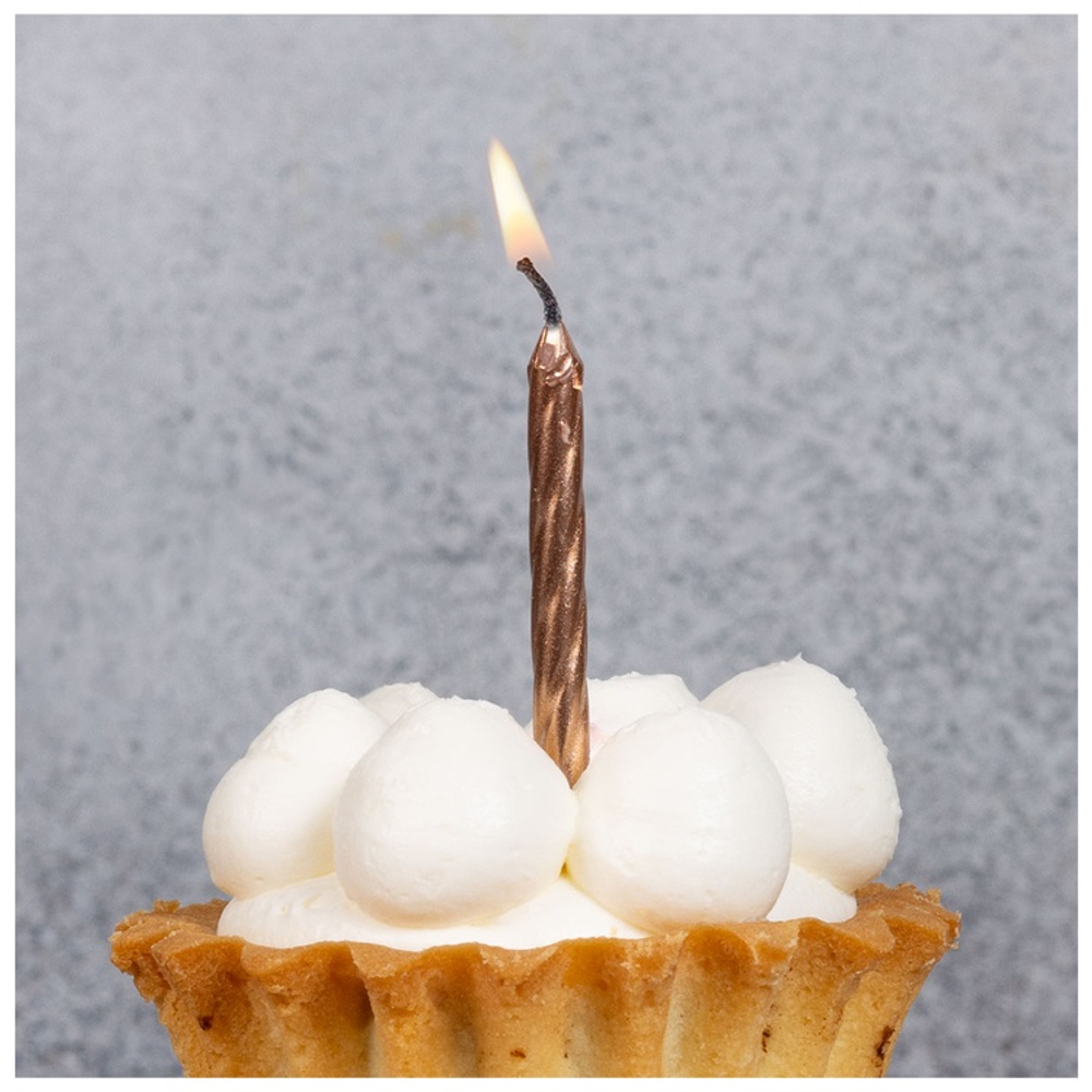 Свечи для торта Розовое золото, 10шт