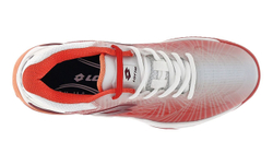 Женские теннисные кроссовки Lotto Mirage 100 II Clay W - all white/grenadine red/nectarine# 37