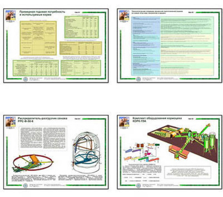 Плакаты ПРОФТЕХ "Механизация приготовления и раздача кормов на фермах КРС" (17 пл, винил, 70х100)