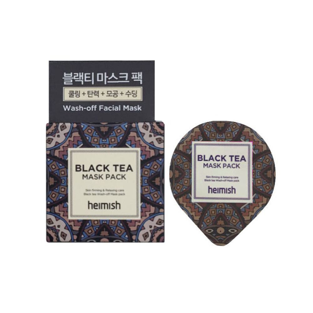 Маска-лифтинг против отеков с экстрактом черного чая миниатюра HEIMISH Black Tea Mask Pack 5ml