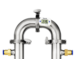 Угол отвода 90 град. с фланцами 1,5" и кабельным вводом под термометр