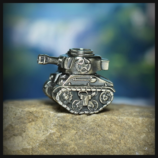 Темлячная бусина "Танк RAGE" для ножей , мельхиор