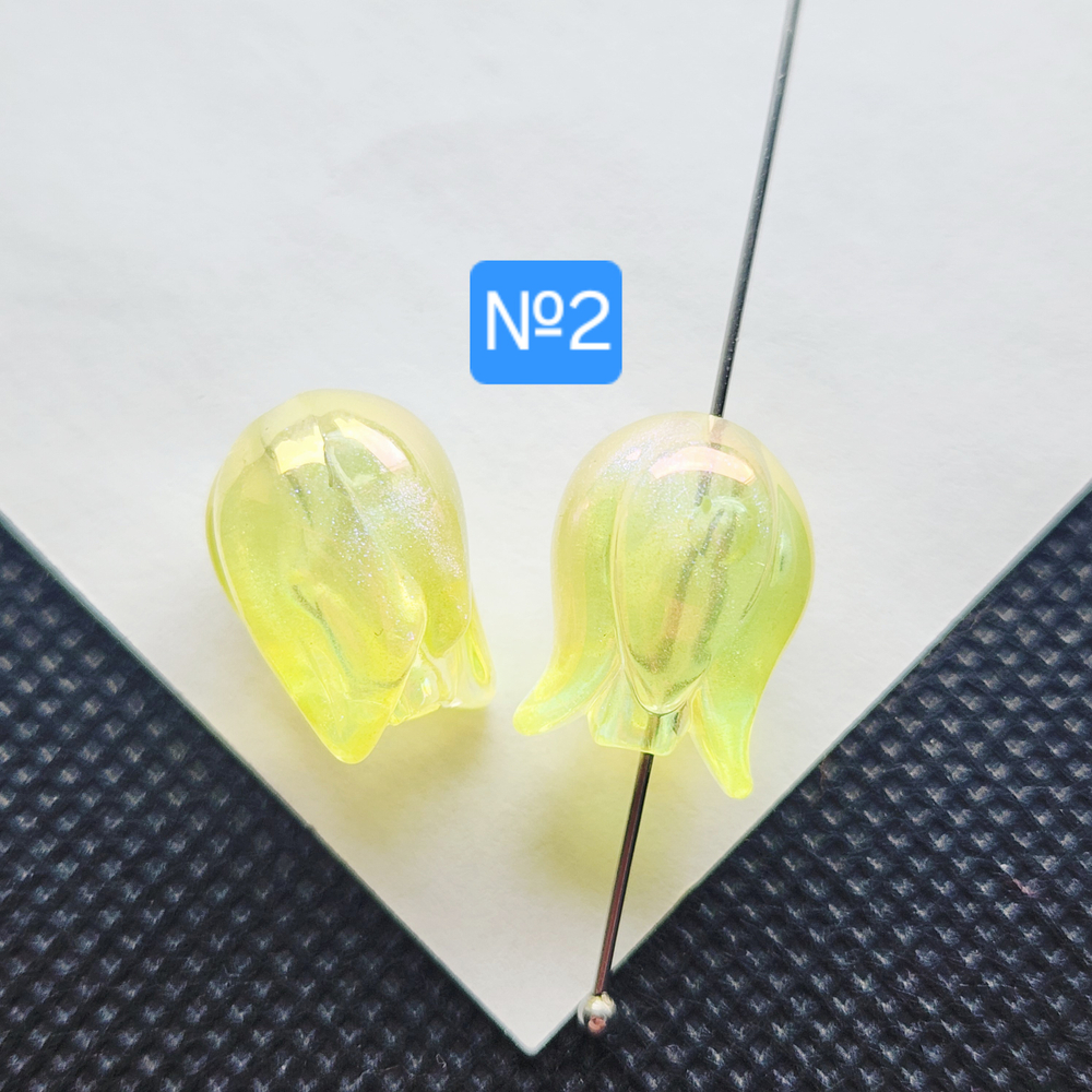 Бусина бутон, акрил, цветок, тюльпан, 16мм, штучно