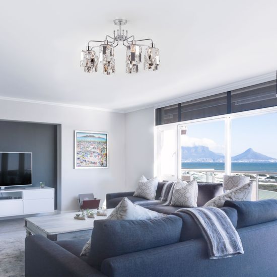 10101/8 / потолочный светильник / хром/прозрачный хрусталь Strotskis