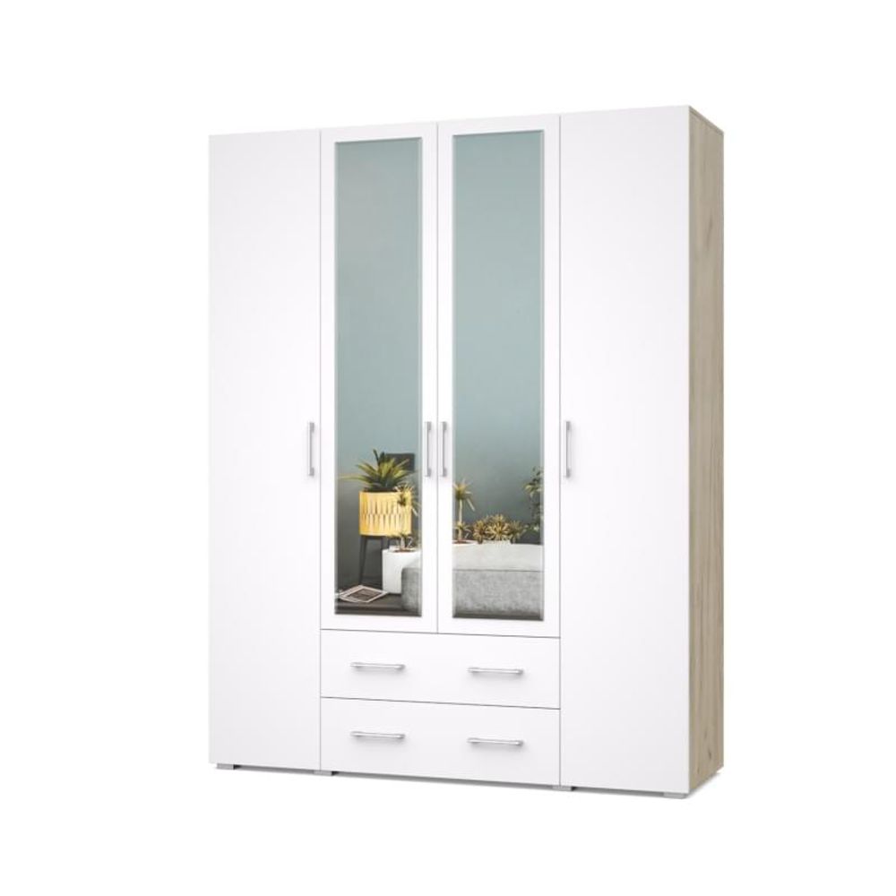 Шкаф четырехстворчатый "Ева" Е43, ЛДСП, МОДЕРИУМ, г. Ижевск (Анкор темный/Анкор светлый)