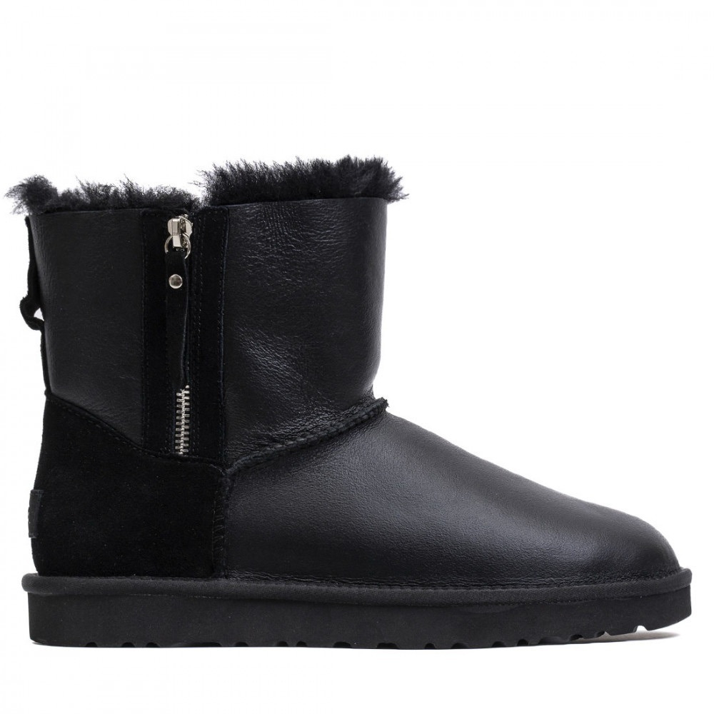 Ugg Mens Classic Mini Double Zip Metallic Black