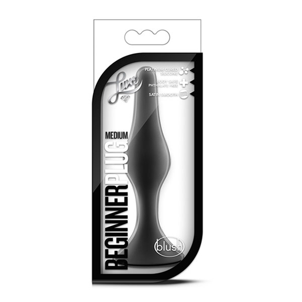 Черная анальная пробка Beginner Plug Medium - 10,8 см. (Цвет: черный)