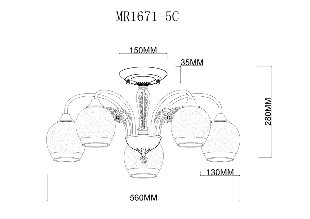 Потолочная люстра MyFar Nika MR1671-5C