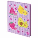 Блокнот МАЛЫЙ ФОРМАТ (110х147 мм), А6, 80 л., твёрдый, клетка, BRAUBERG KIDS, "Фруктики", 114444