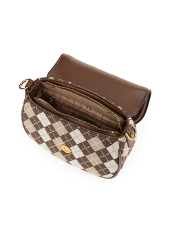 195-3927BROWN Сумка жен., иск.кожа + текстиль