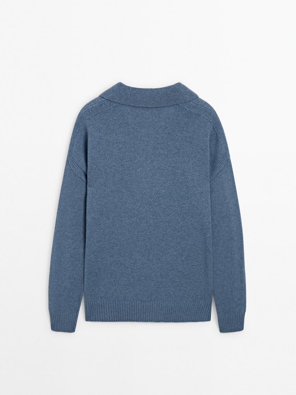 Massimo Dutti Свитер из смесовой шерсти, синий