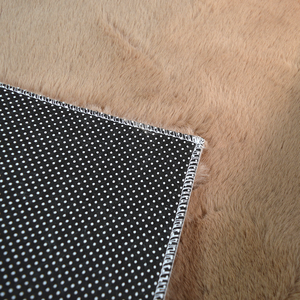 Коврик прикроватный 60*90см, мягкий ворс, полиэстер, бежевый