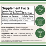 Double Wood Supplements - Magnesium Acetyl-Taurate (Tauromag) - 180 x 350 mg capsules
