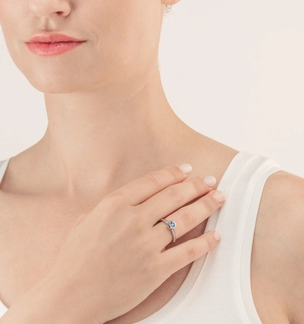 Кольцо Coeur de Lion Light Blue-Silver 18 мм 0228/40-0741 56