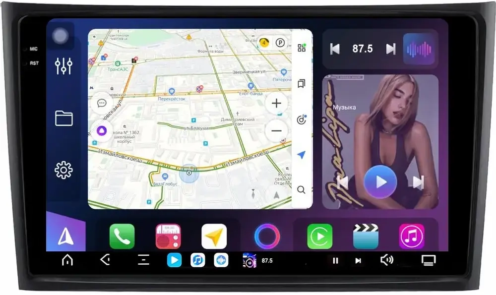 Магнитола для Volvo XC90 2002-2014 (рамка вниз) - FarCar GX10-9560F2 монитор 10.36" 2K QLED на Android 14, TS20, 6+128Гб, CarPlay, 4G SIM-слот