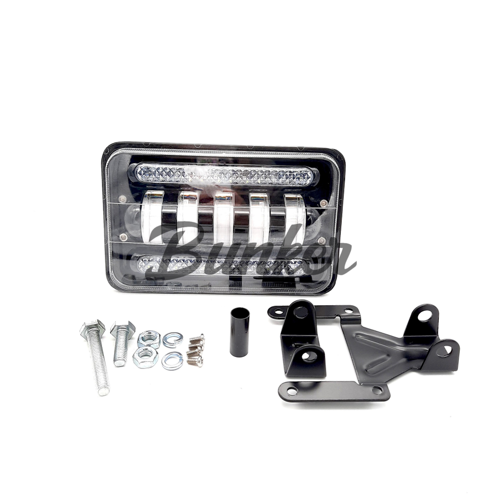 Светодиодная фара 50W с проводом H4 LightWay, черный (крепление 4 винта)