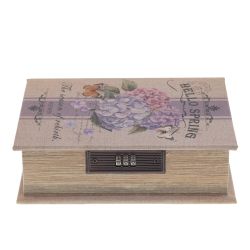 GAEM Шкатулка-книга с кодовым замком, L16 W7 H22 см