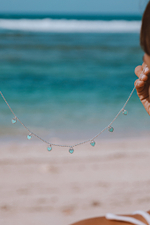 Колье "Хати" с ювелирной эмалью лазурного цвета