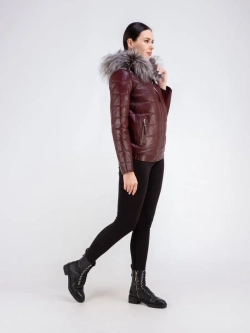 Куртка женская из натуральной кожи с капюшоном Турция