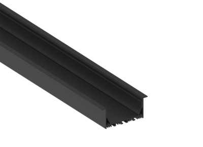 Врезной алюминиевый профиль,   85х35х2000. Цвет: Черный матовый,  RAL9005, Серия:DN8ALE