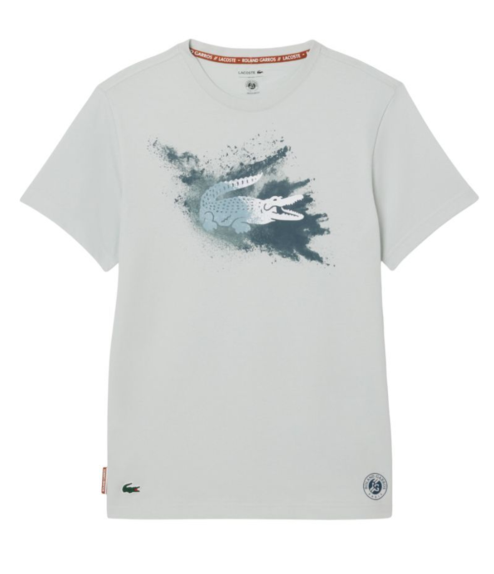 Мужская теннисная футболка Lacoste Roland-Garros Edition Sport - серый
