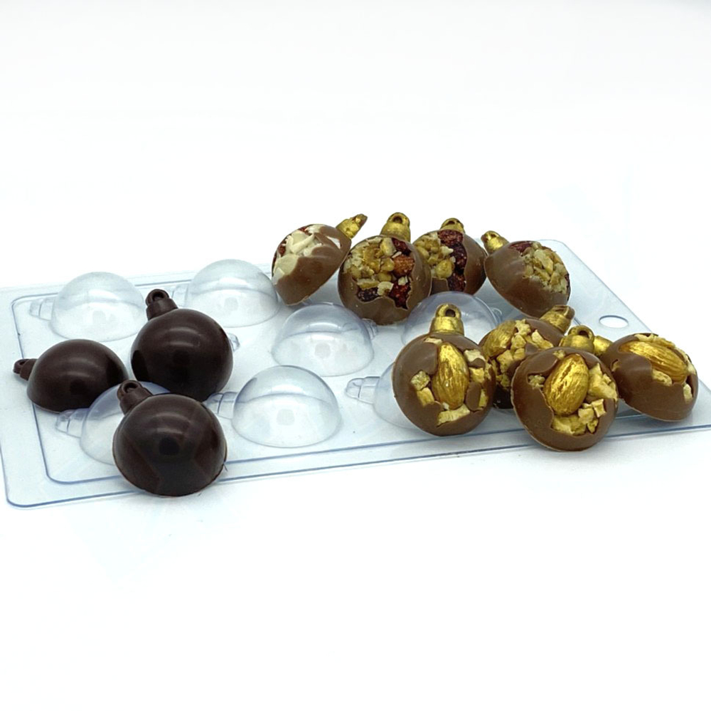 Форма для шоколада НОВОГОДНИЕ ШАРЫ МИНИ (11 ячеек), пластик