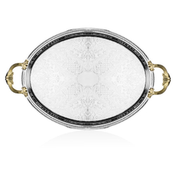 Поднос овальный с ручками 32х50см Queen Anne золотой