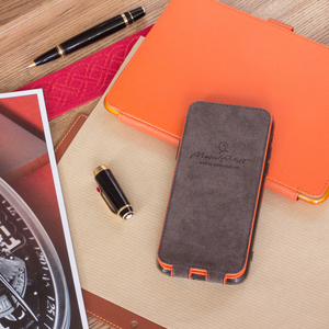 Чехол для iPhone X/XS из натуральной кожи теленка, оранжевого цвета