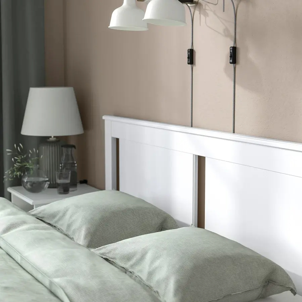 Каркас кровати с 2 ящиками для хранения - IKEA SONGESAND, 200х140 см, белый, СОНГЕСАНД ИКЕА
