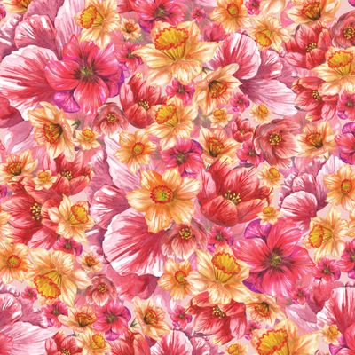 тюльпаны и нарциссы, розовые желтые цветы