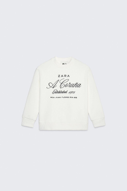 ZARA ТОЛСТОВКА С ВЫШИВКОЙ © 50TH ANNIVERSARY, ЖЕЛТОВАТО-БЕЛЫЙ