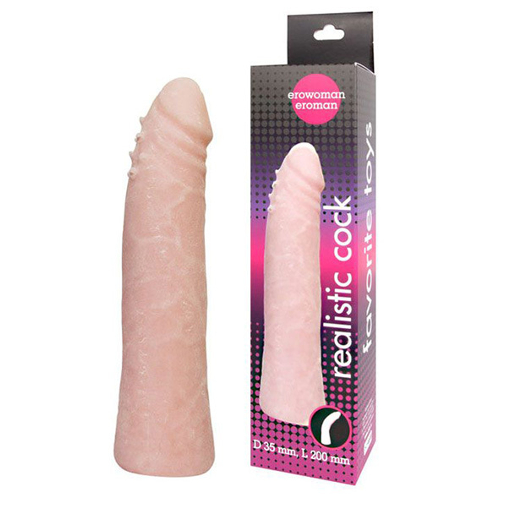 Телесный гнущийся фаллоимитатор 20см Bior Toys Erowoman-Eroman Realistic Cock EE-10042