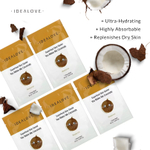 Idealove, Superfood Skin Savior, маска для лица с суперфудами, кокос, 5 шт. по 20 мл (0,68 жидк. унции)