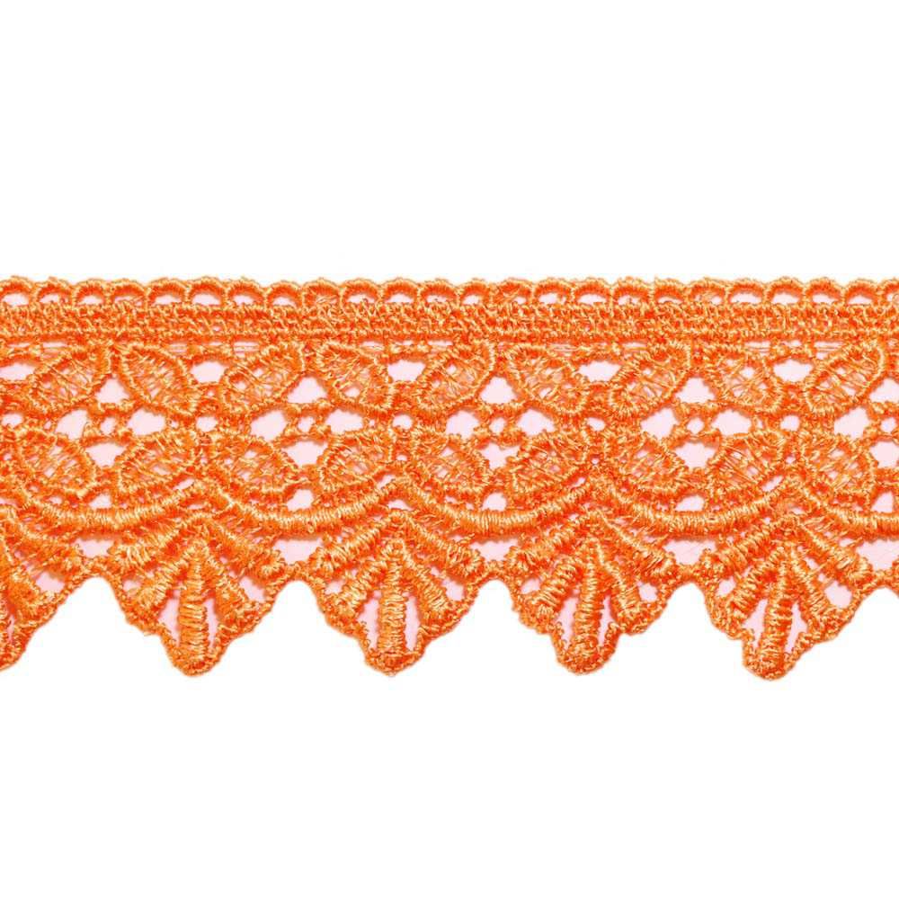 Кружево плетеное, ш. 5,9 см, оранжевый