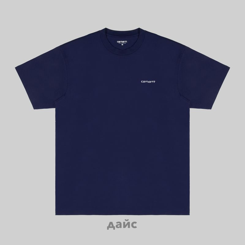 Футболка мужская Carhartt WIP Script Embroidery артикул:I030435_air_force_blue - купить в магазине Дайс